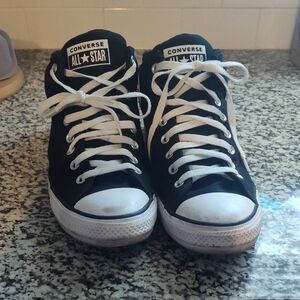 Men's Converse Black and White High Top Athletic Shoes Sneakers